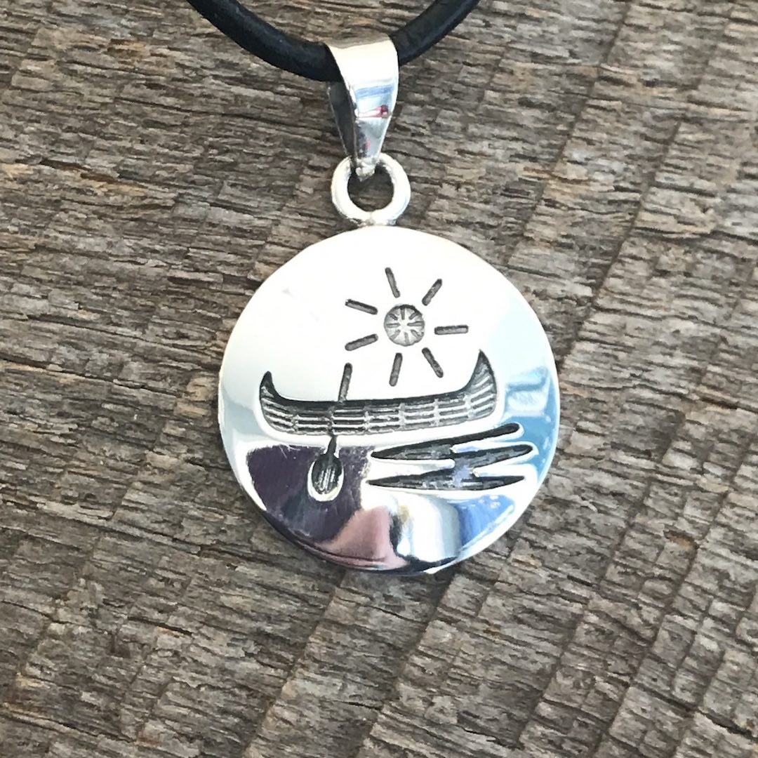 Round Canoe Pendant Silverwaves Jewelry