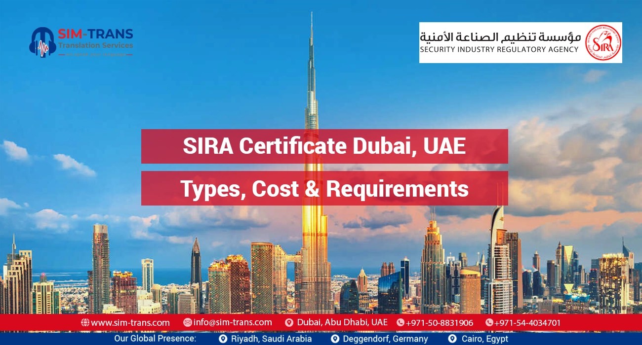 SIRA Certificate Dubai, UAE Types, Cost & Requirements Legal