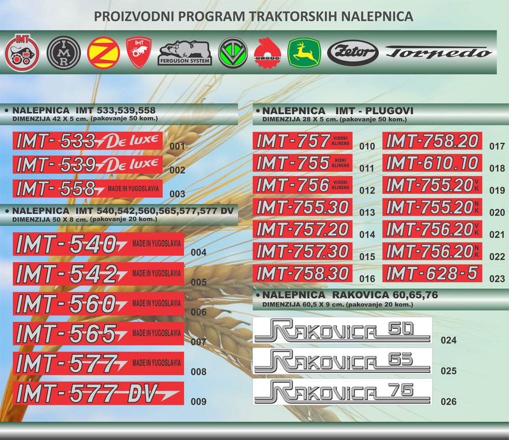 Simaco Nalepnice Traktori