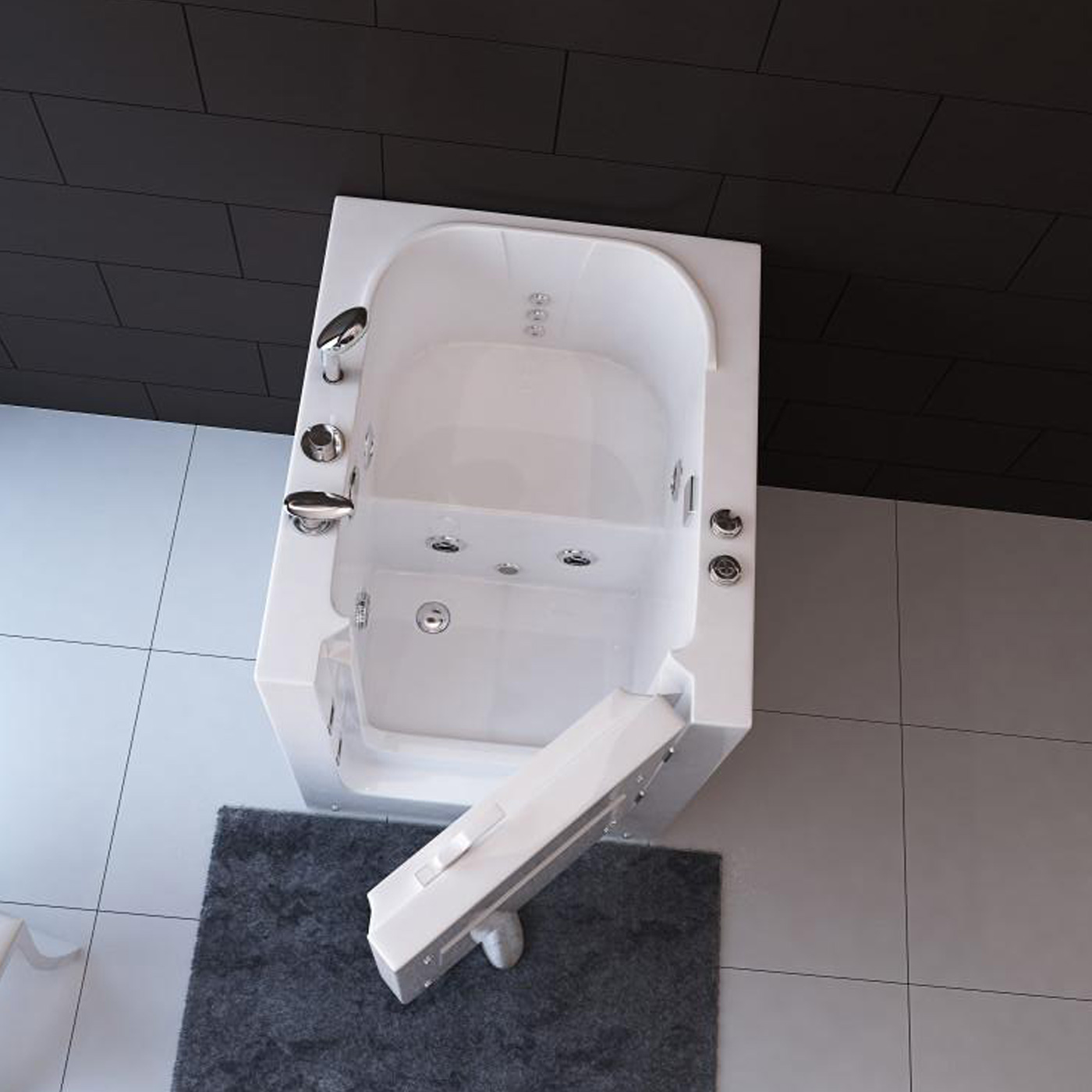 Florida Whirlpool Bathtub with door for seniors 93 x 83 x h100 cm