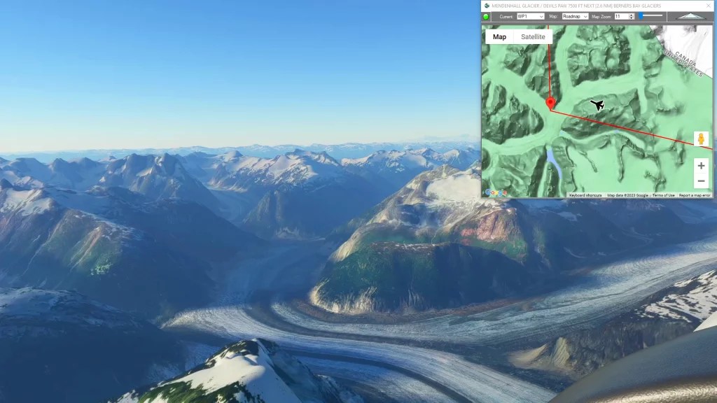 Mendenhall & Berners Bay Glaciers Simflightplan