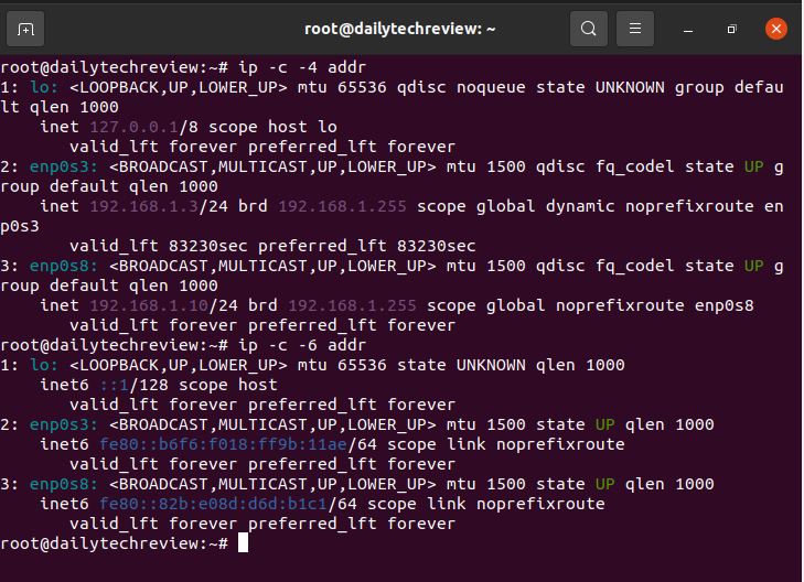 Linux networking commands how to add & change IP & mac address