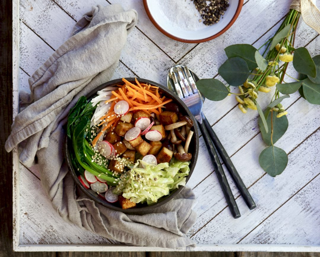 Tofu Buddha Bowl With Miso Dressing SIMMER + SAUCE