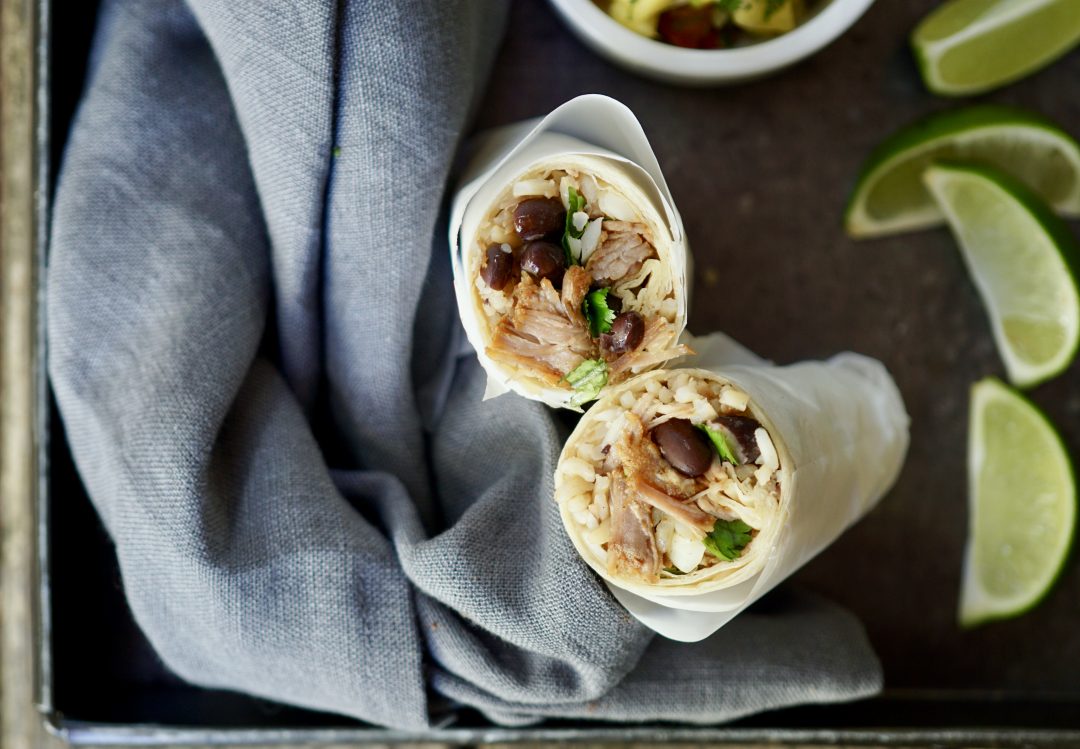 Slow Roasted Pork Burritos With Pineapple Salsa Simmer + Sauce