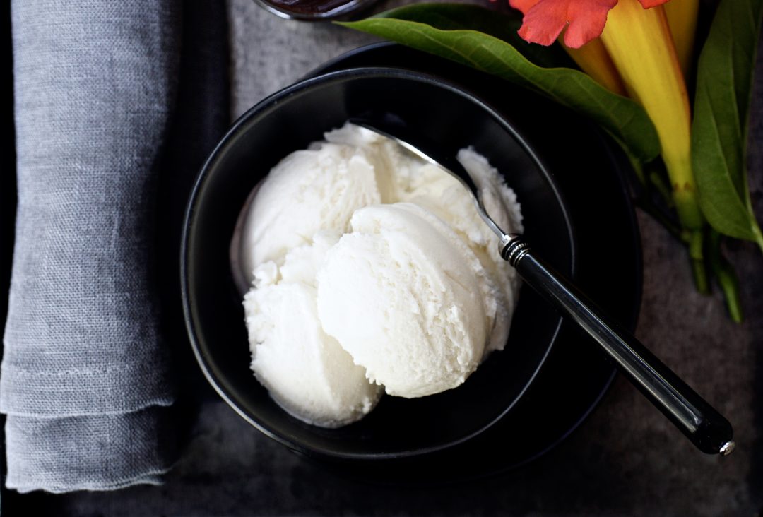 Decadent Homemade Coconut Ice Cream Simmer + Sauce