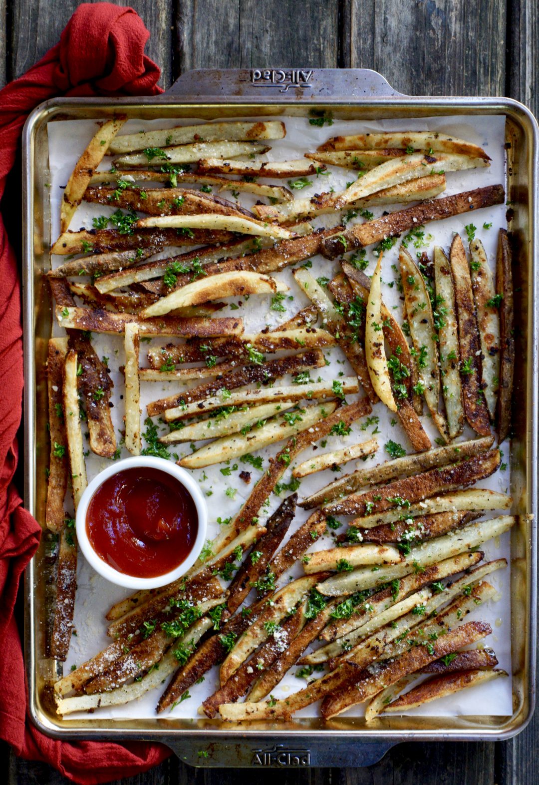Easy Floavful Oven Baked Garlic Fries Simmer + Sauce
