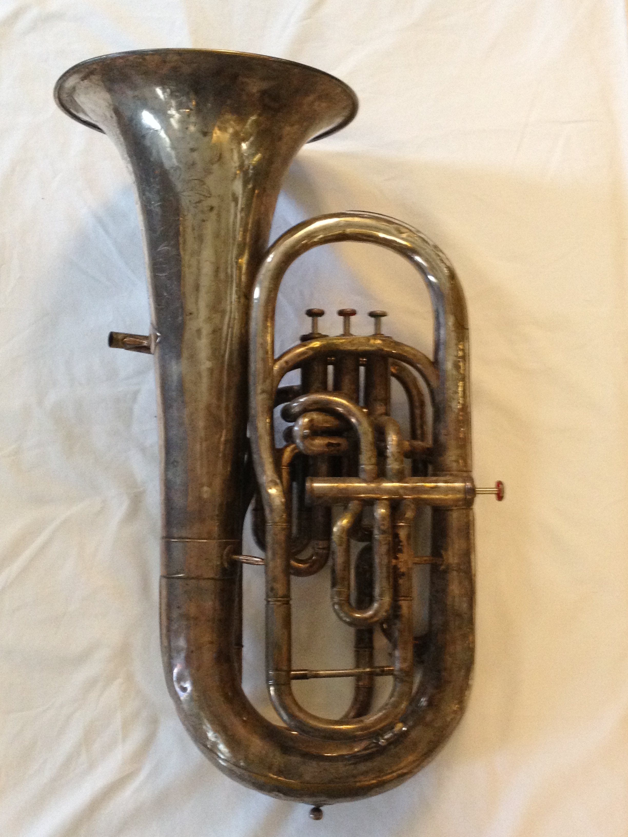 Besson, enharmonic, B flat euphonium, 4 piston, c.1912 V & E Historic Tuba Collection