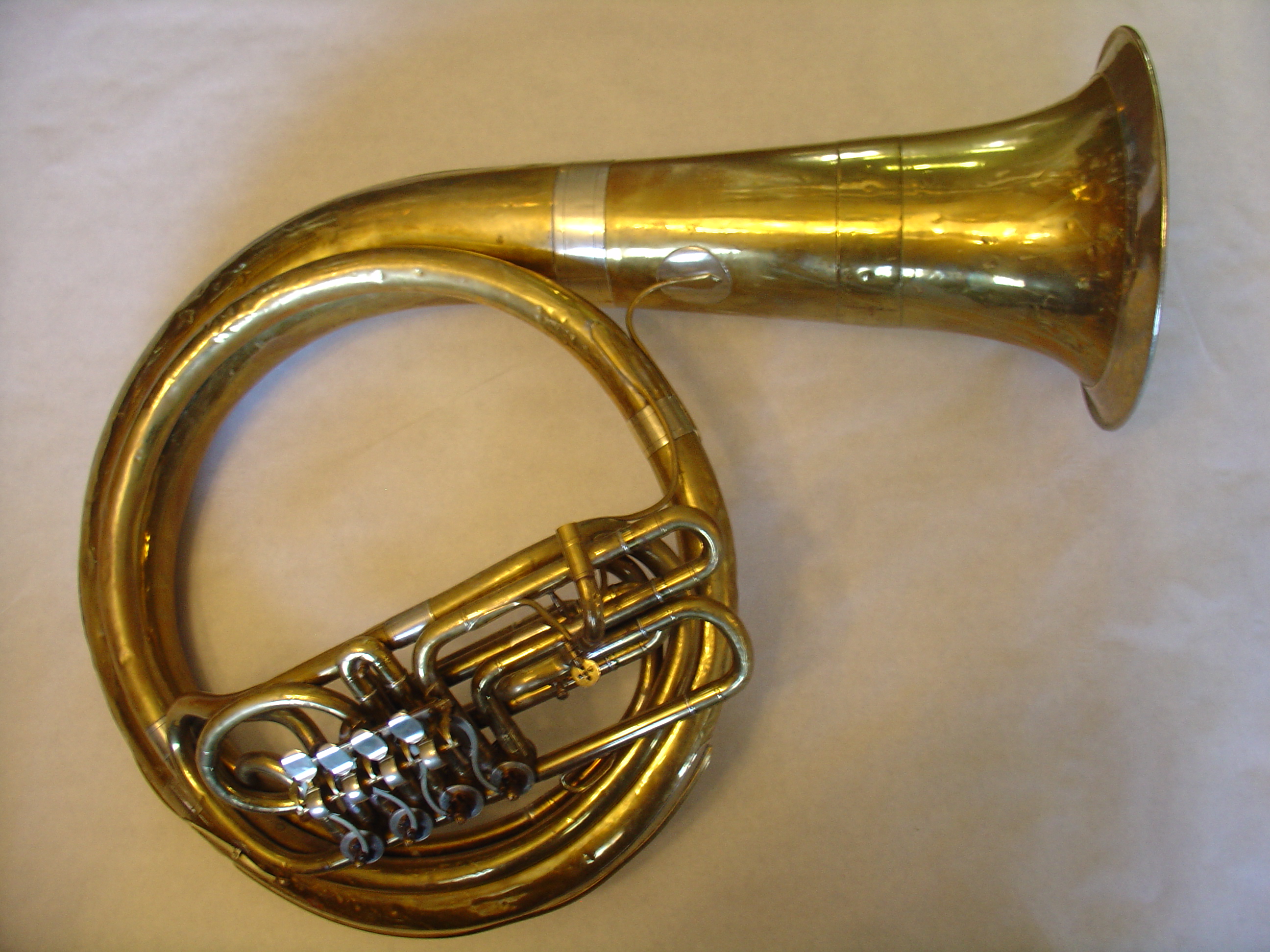 Josef Sandner, BB flat Helicon, 4 rotary, ca.1895 V & E