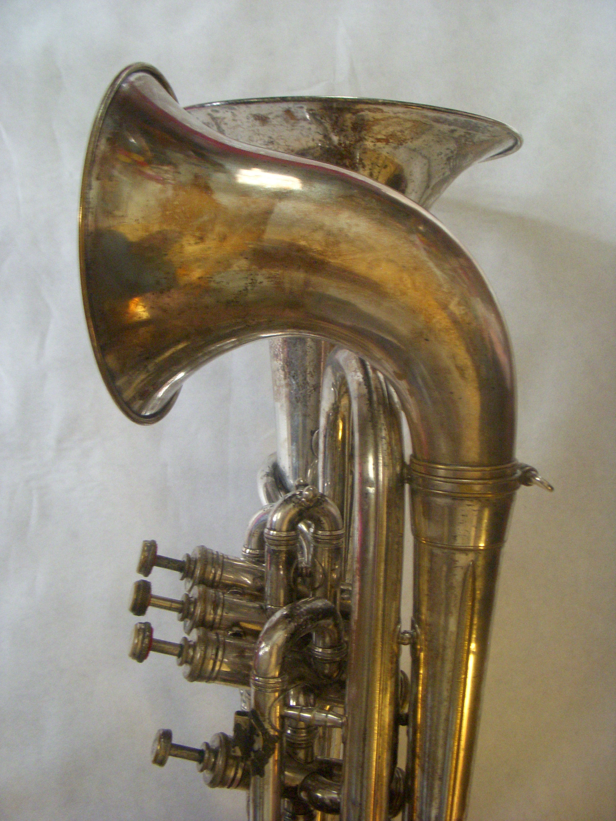 Conn, double belled, E flat alto horn, 4 piston, 1889 V & E