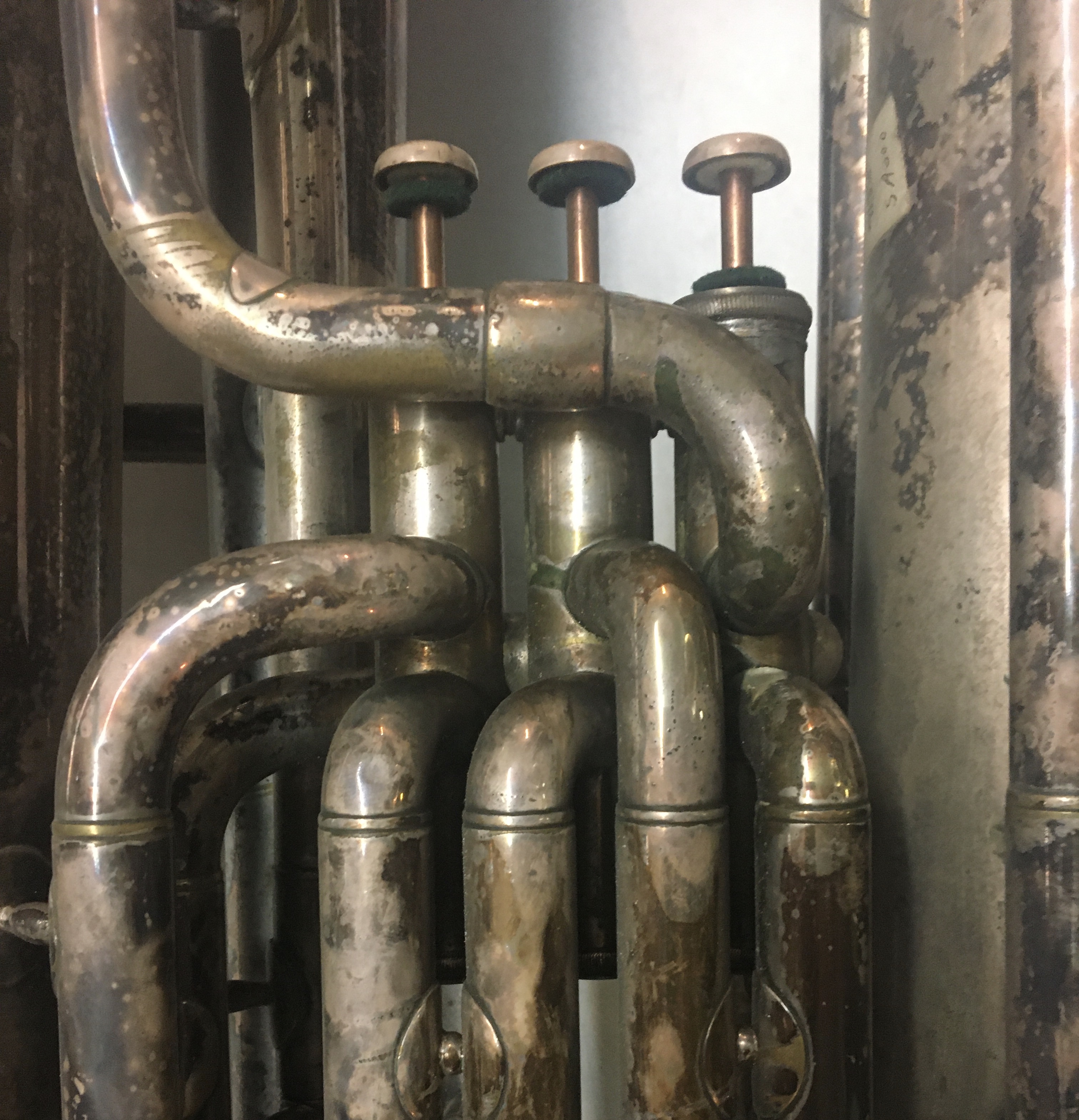 Besson, BB flat tuba, 3 piston, c.1916 V & E Historic Tuba