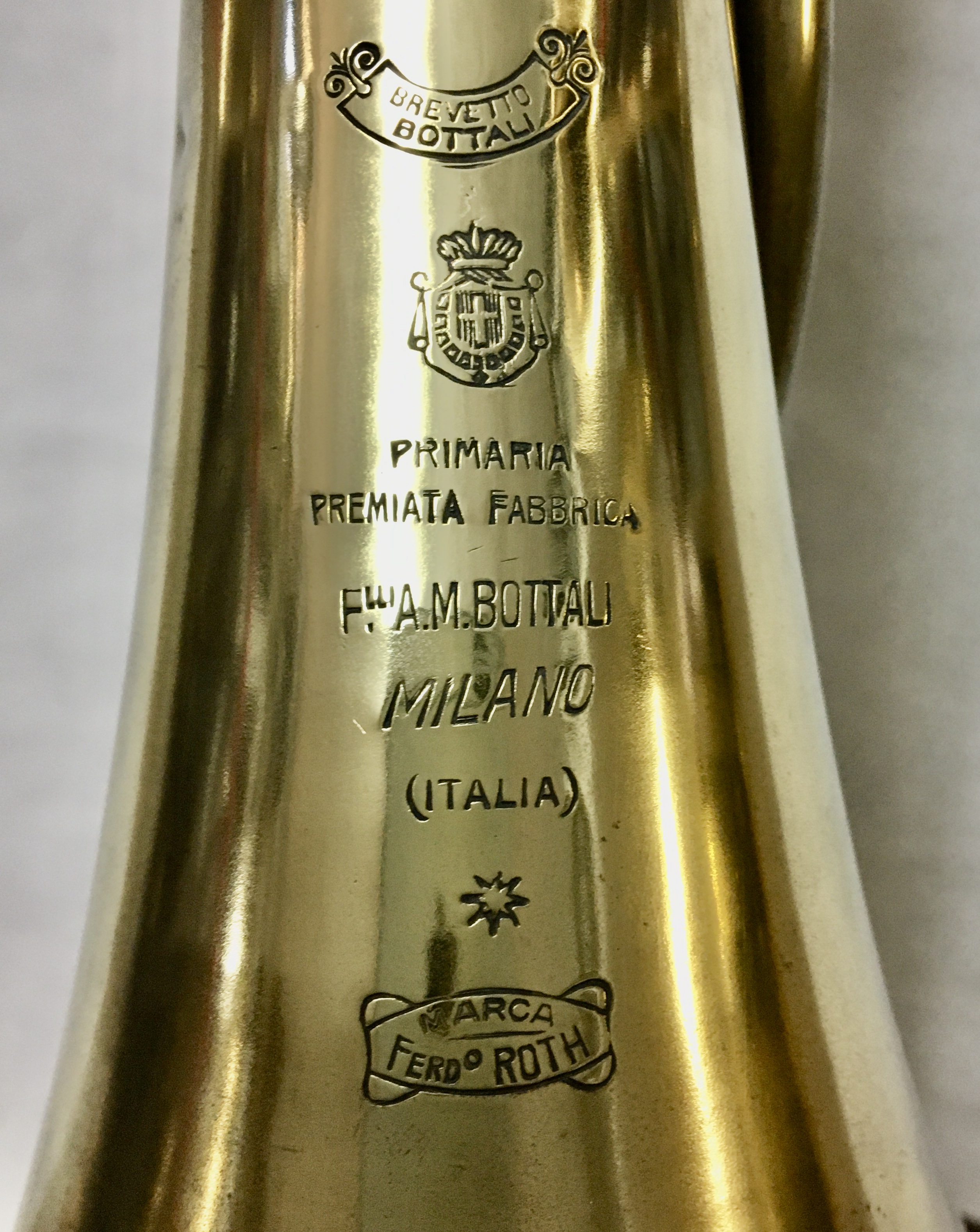 Bottali, E flat alto horn, 3 rotary, c.19121926 V & E