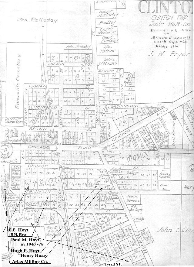 Hoyt Families of Village of Clinton, Lenawee, Michigan
