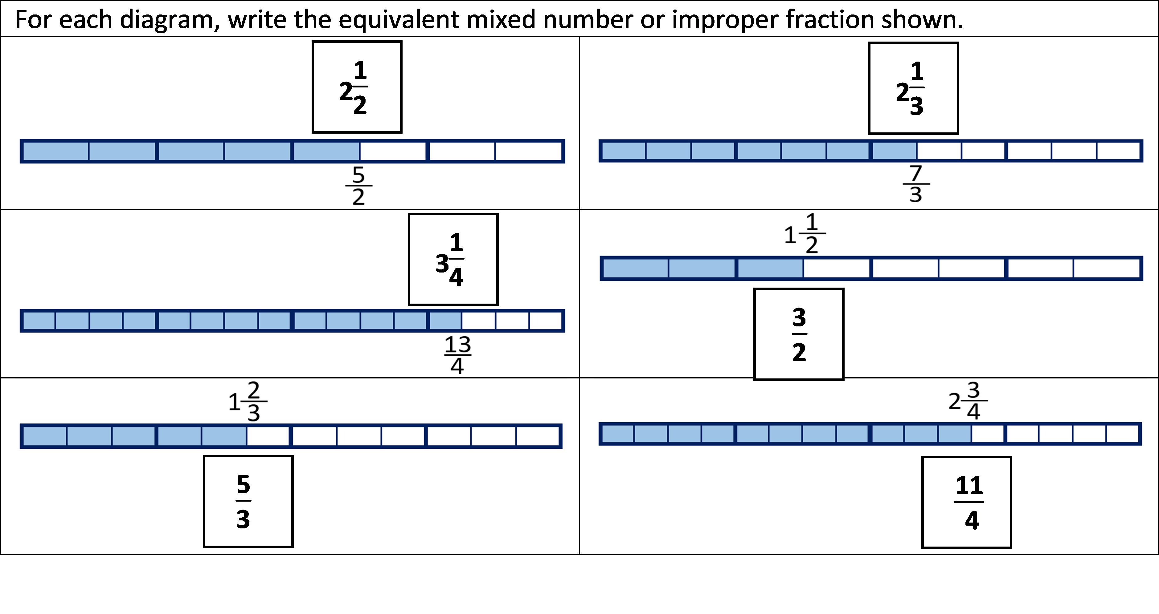 Year 4 Fractions Answers