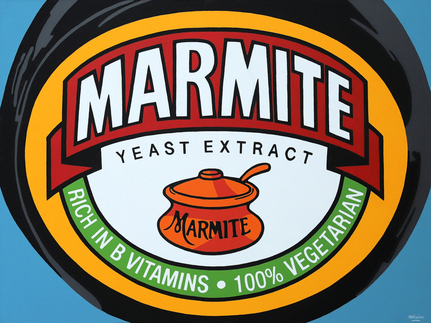 Marmite bright colourful popart marmite painting