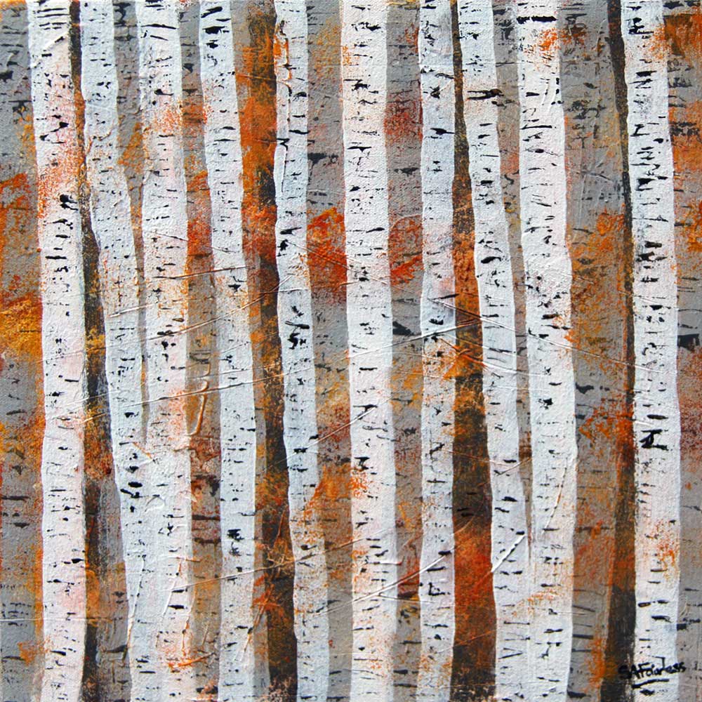 Abstract Birch Tree Painting Painting Watercolor
