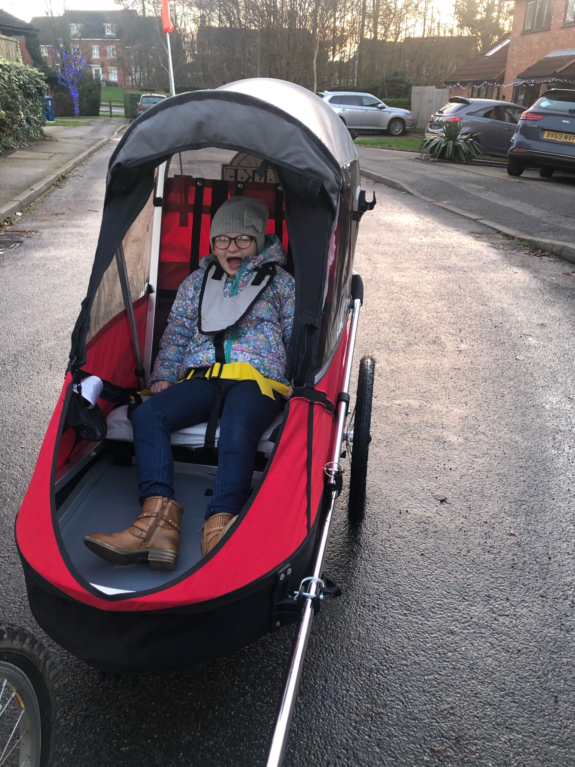 Wike special needs bicycle trailer brings joy to girl with rare