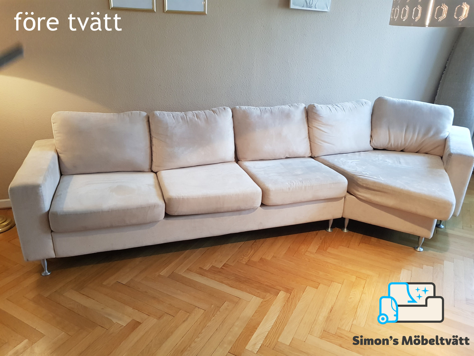 2 in 1’’ service rengöring av hörnsoffa med divan av