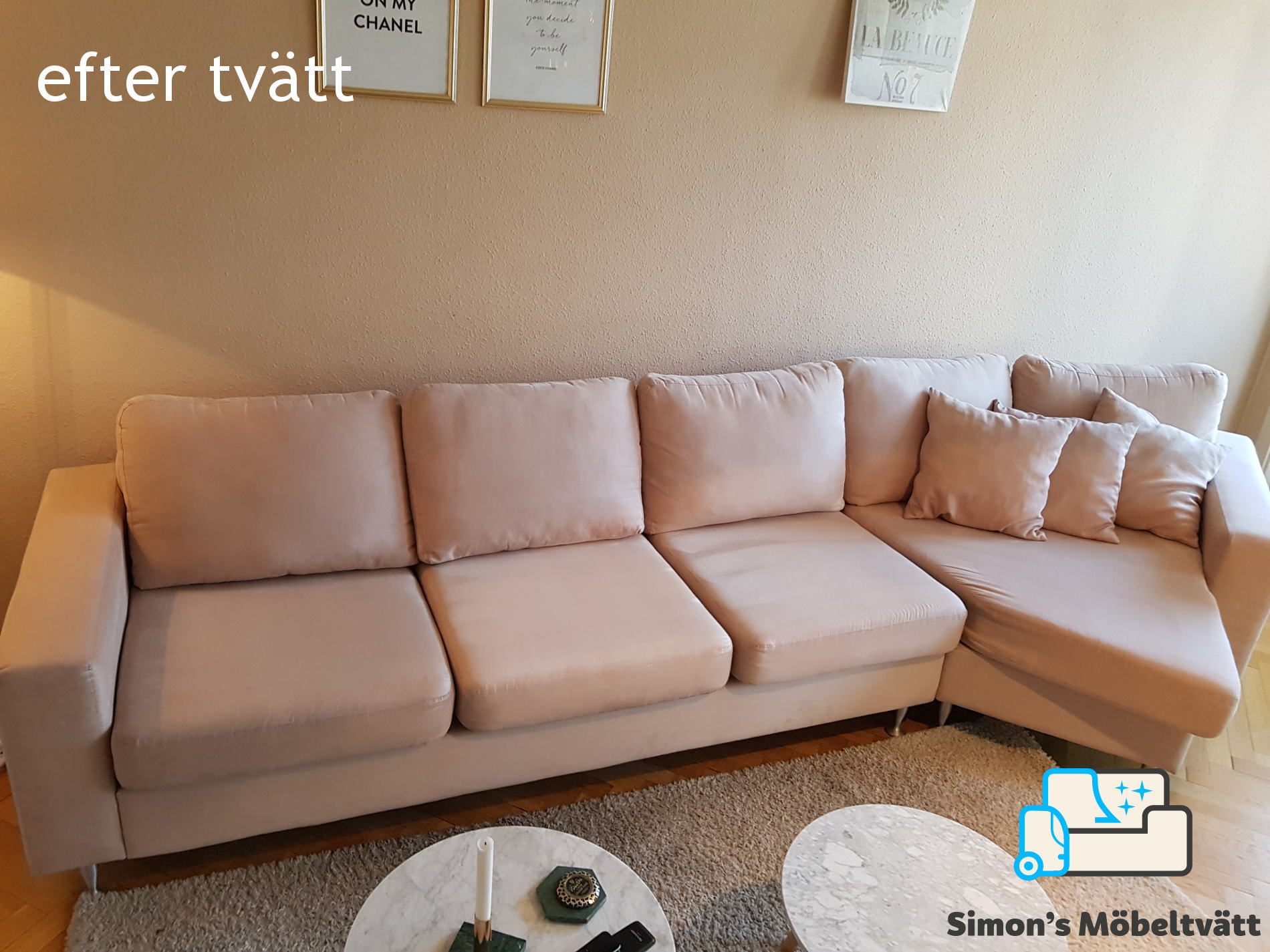 2 in 1’’ service rengöring av hörnsoffa med divan av