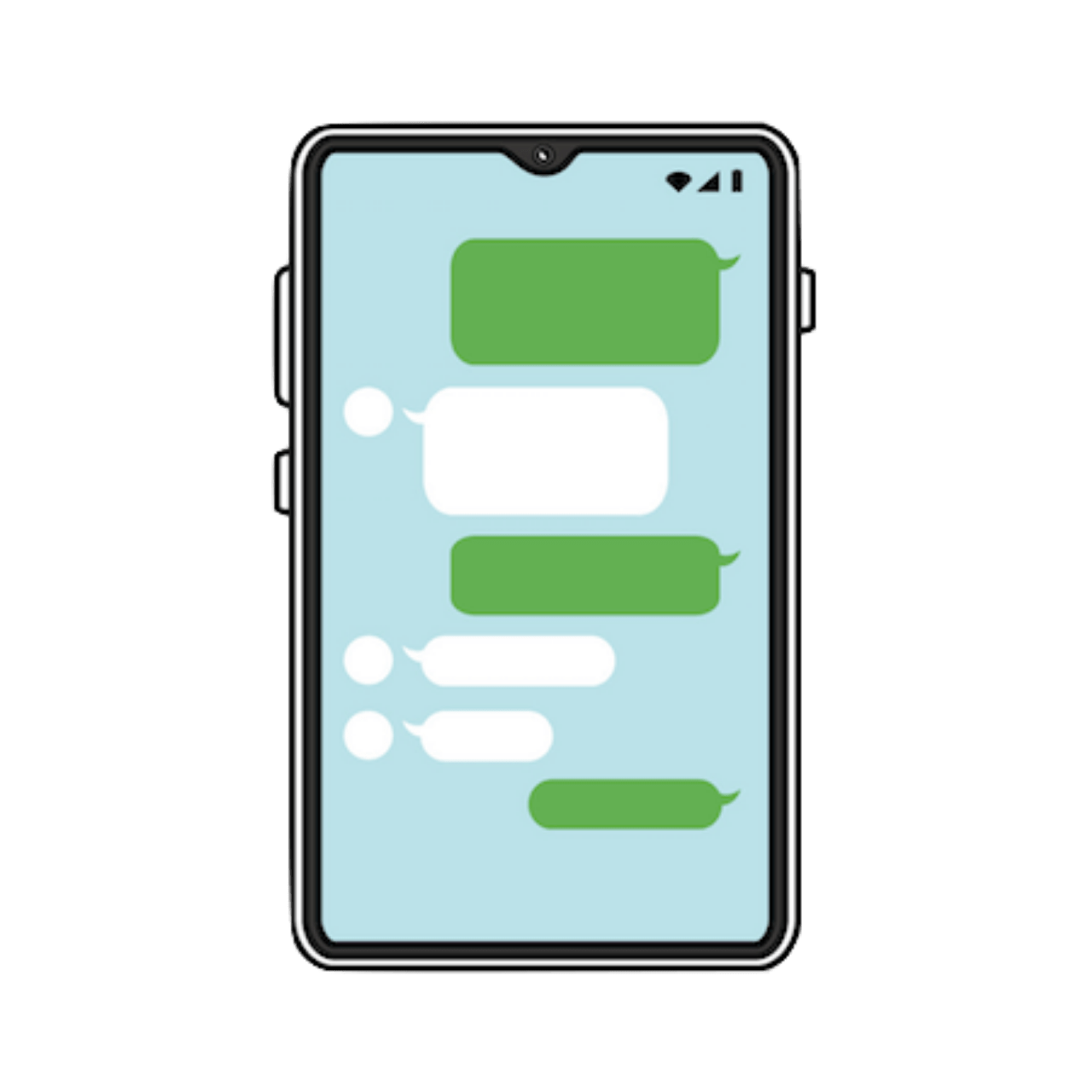 Line風の吹き出しのフリーイラスト画像素材【商用無料】 | アイキャッチャー Line風の画面（正対）のフリーイラスト