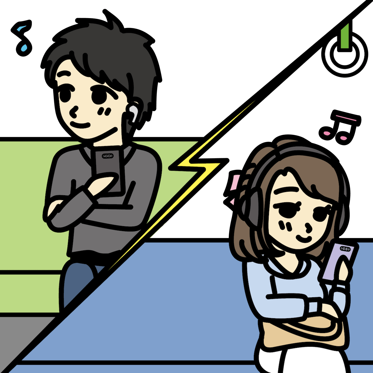 講義に来ないことを心配する男性のフリーイラスト