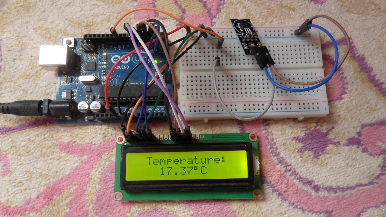 Digital thermometer using Arduino and DS18B20 sensor
