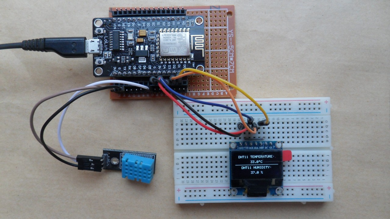 ESP8266 NodeMcu V3 CH340 0.96" OLED I2C DHT11 Temp Sensor Development