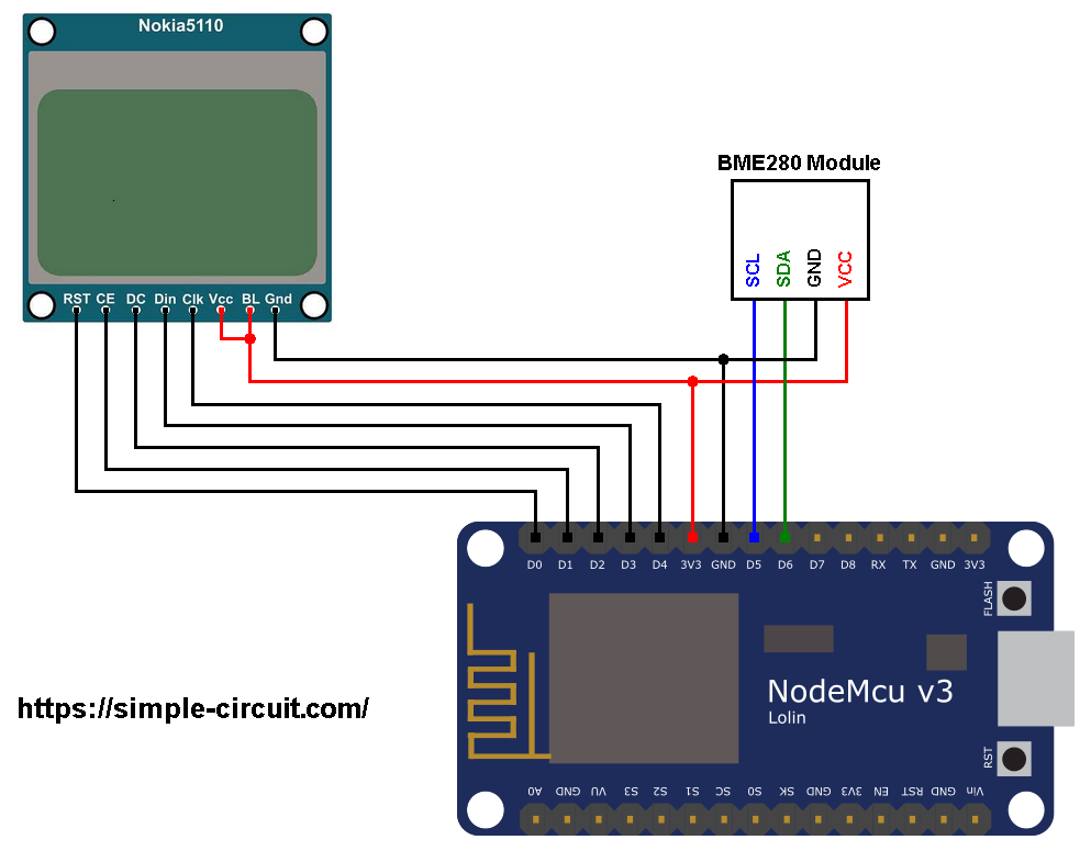 Weather Station using NodeMCU and BME280 Sensor