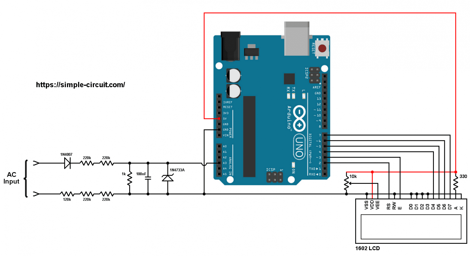 Measure AC Voltage with Arduino AC Voltmeter