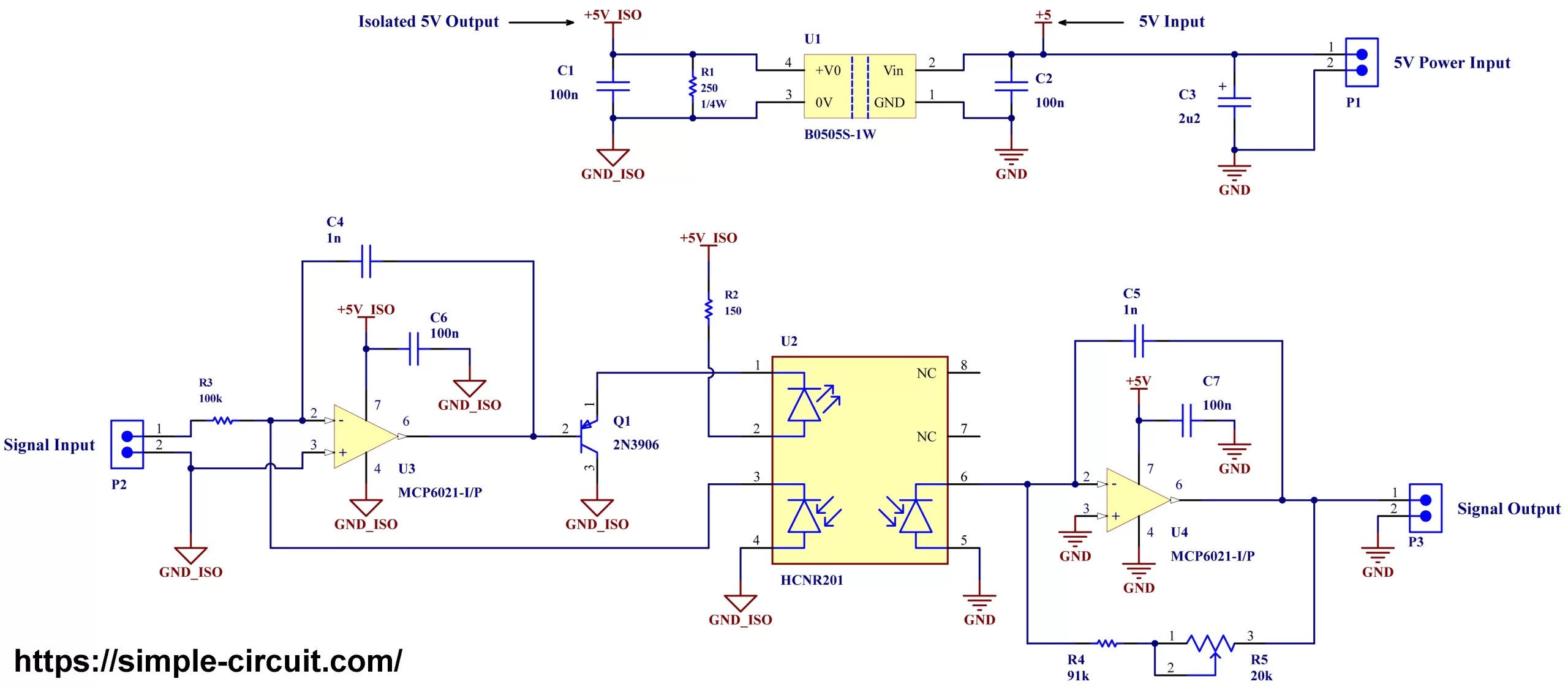 Precision Analog Isolation Amplifier Using HCNR201 Optocoupler