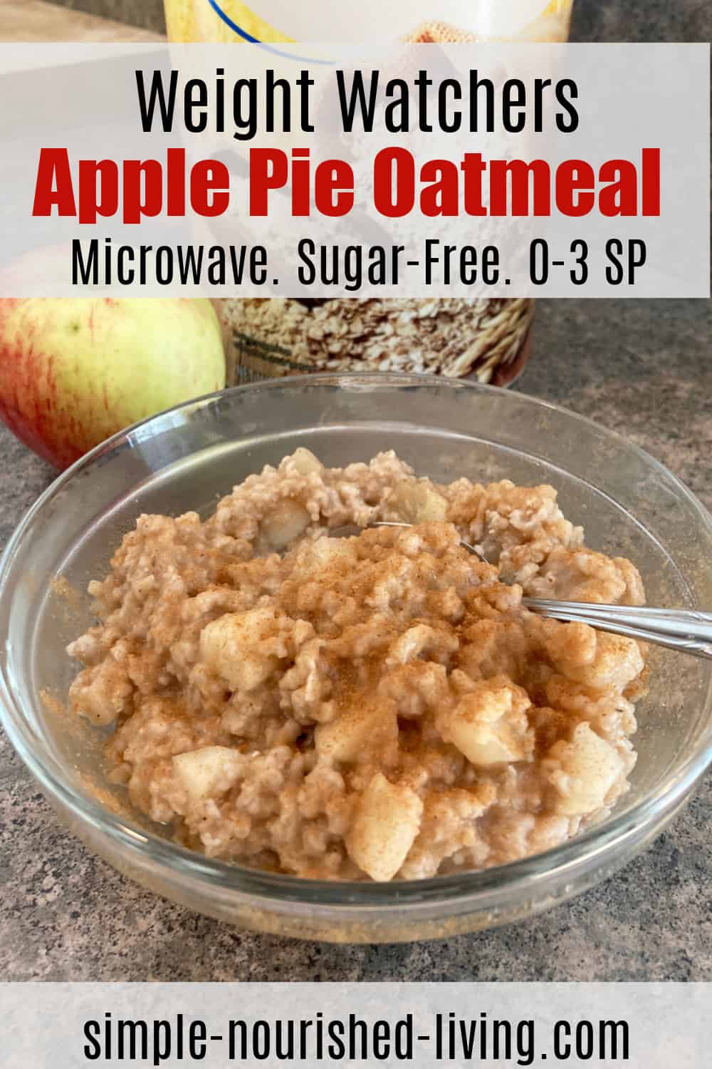 Microwave Apple Pie Oatmeal {SugarFree}