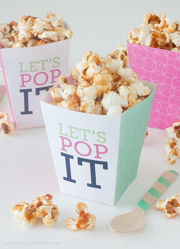 Printable "Let's Pop it!" Popcorn Boxes