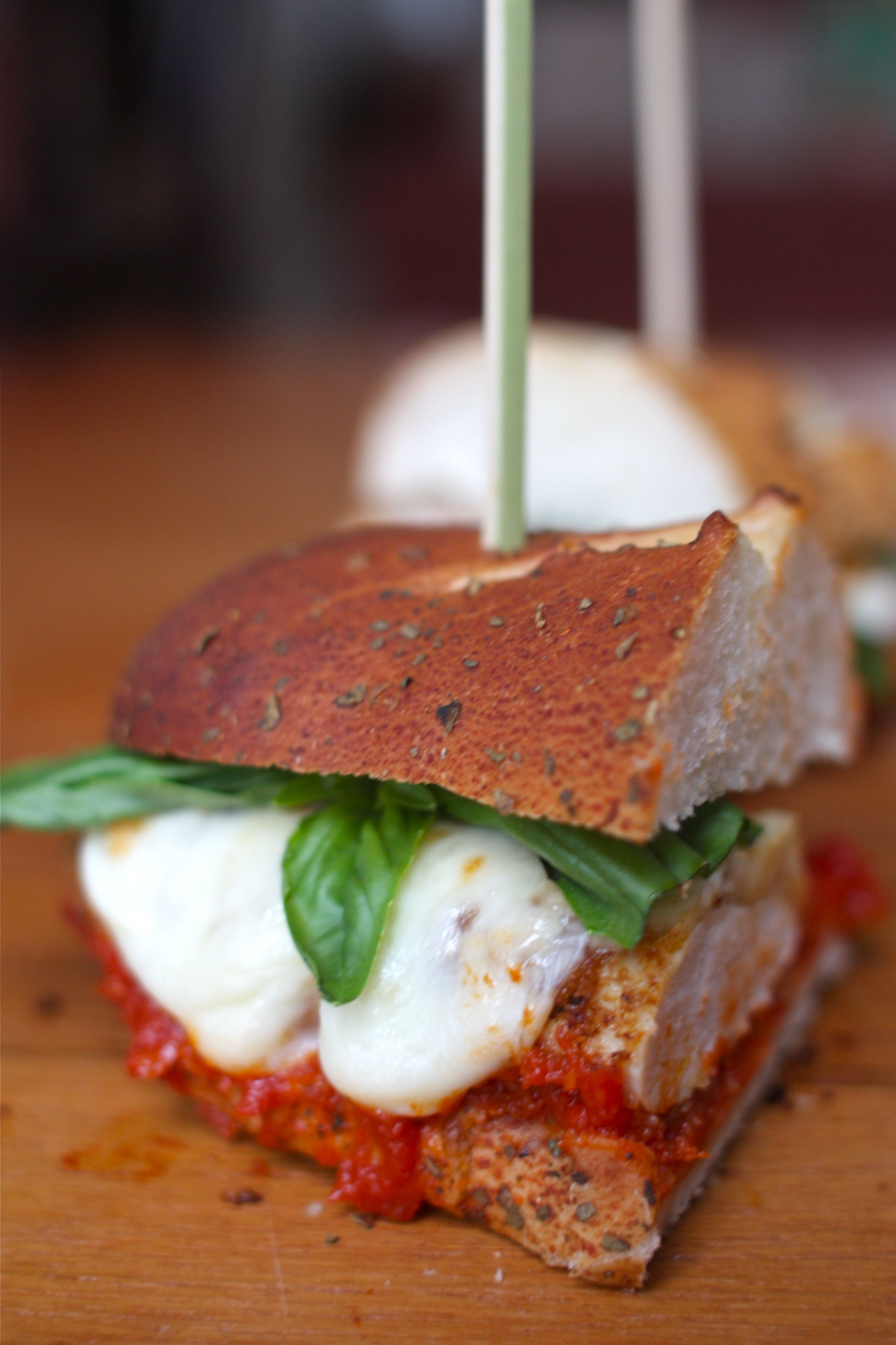 Super Bowl Sandwiches (Recipe Chicken Parmesan Heros with Basil)