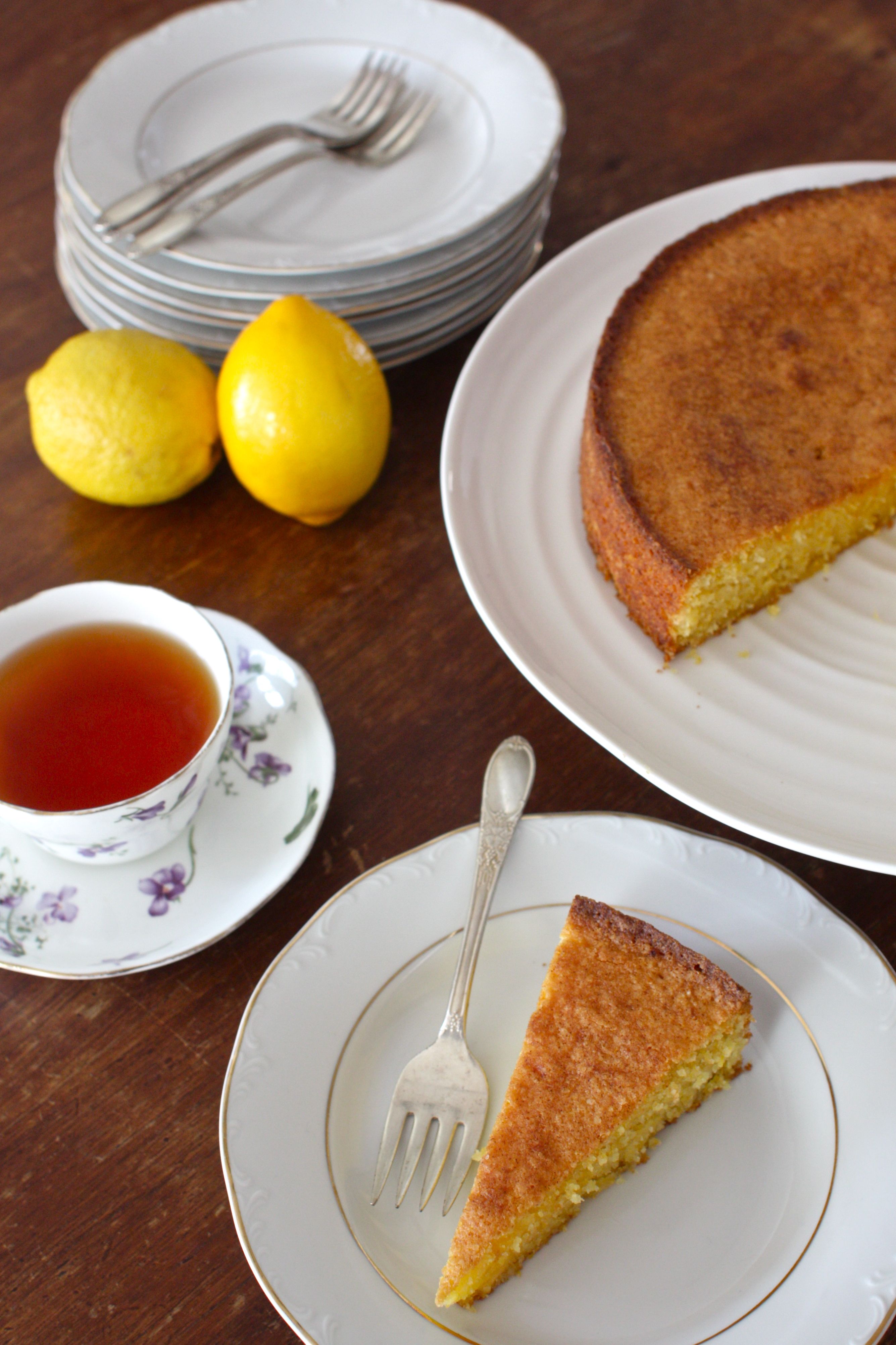 Celebrating Our 2nd Anniversary with Lemon, Cornmeal & Almond Cake