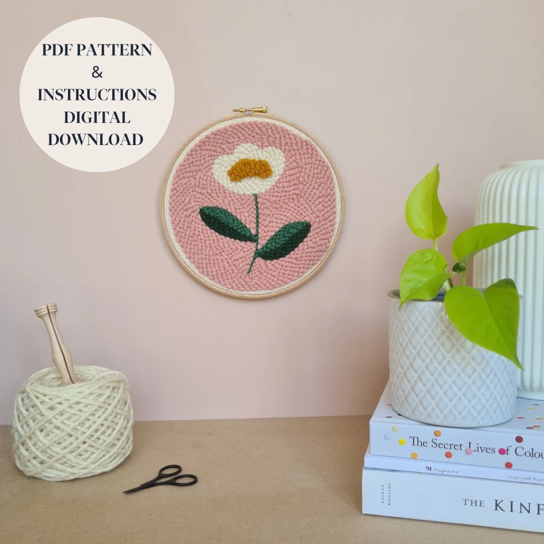 Daisy PDF Punch Needle Pattern & Digital Download Simple Crafted Life