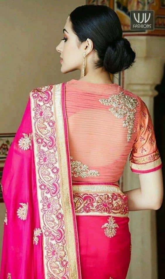 Indian wedding blouse design for silk saree Simple Craft