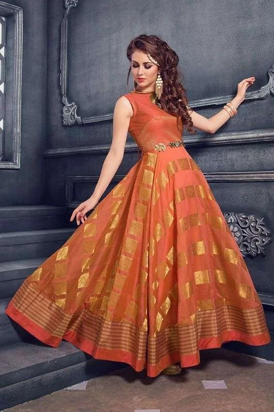 Convert your old saree into a beautiful gown styles Simple Craft Ideas