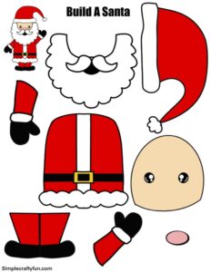 Build A Santa Printable Craft Template