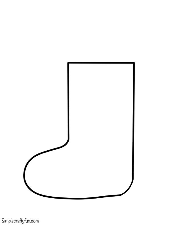 Free Printable Christmas Stocking Outline for Crafts