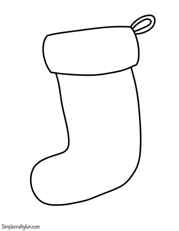 Free Printable Christmas Stocking Outline for Crafts