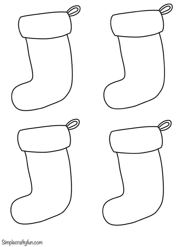 Free Printable Christmas Stocking Outline for Crafts
