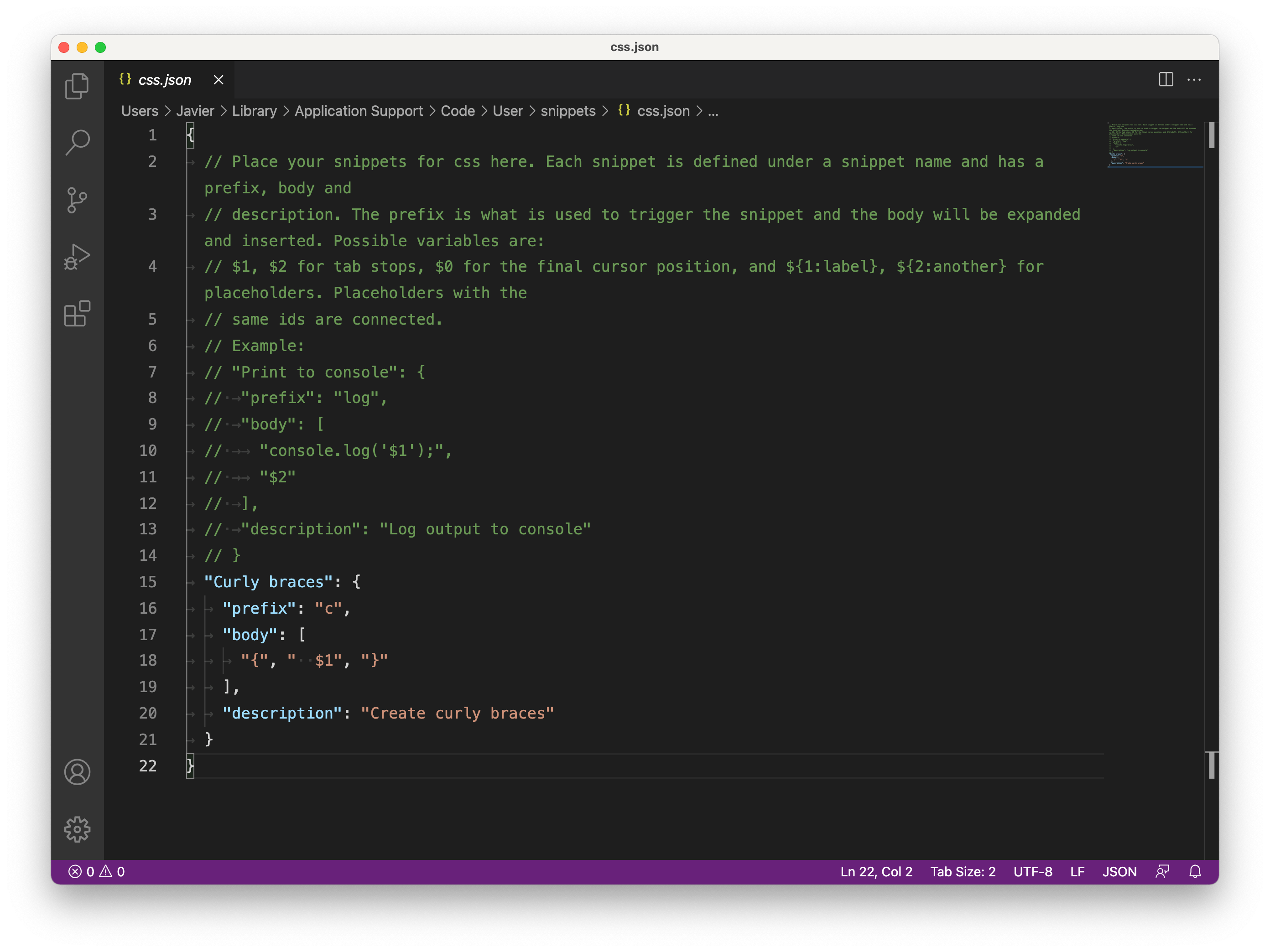 User Snippets VS Code Simple Dev