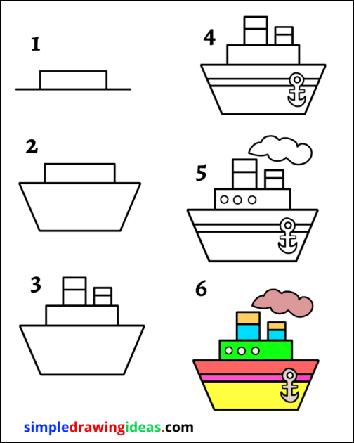 How to draw a ship easy Step by step guide Simple Drawing Ideas