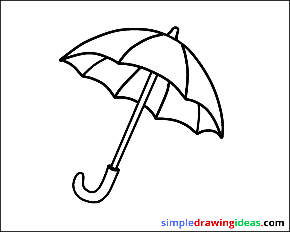 How to draw an umbrella step by step Simple Drawing Ideas