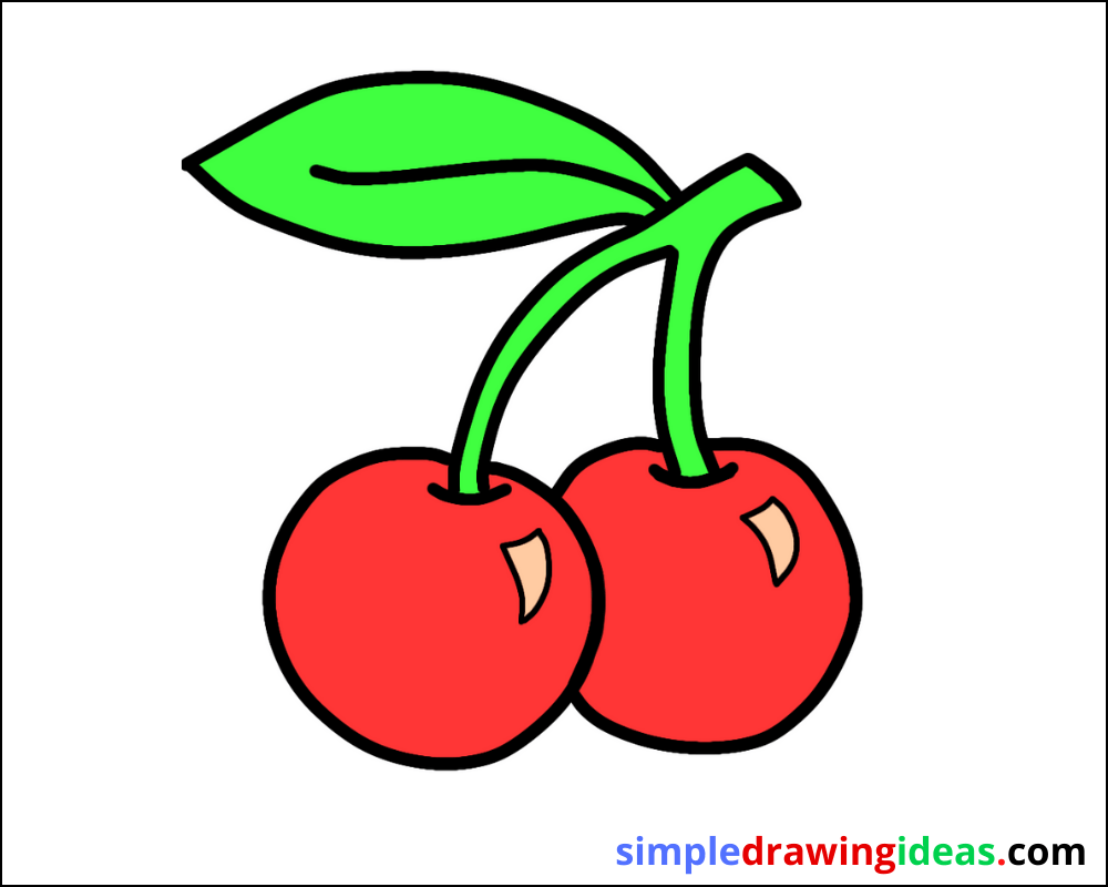 How To Draw A Cherry Step By Step Simple Drawing Ideas