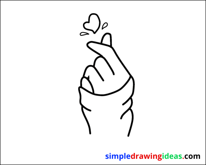 How to draw a korean finger heart Simple Drawing Ideas
