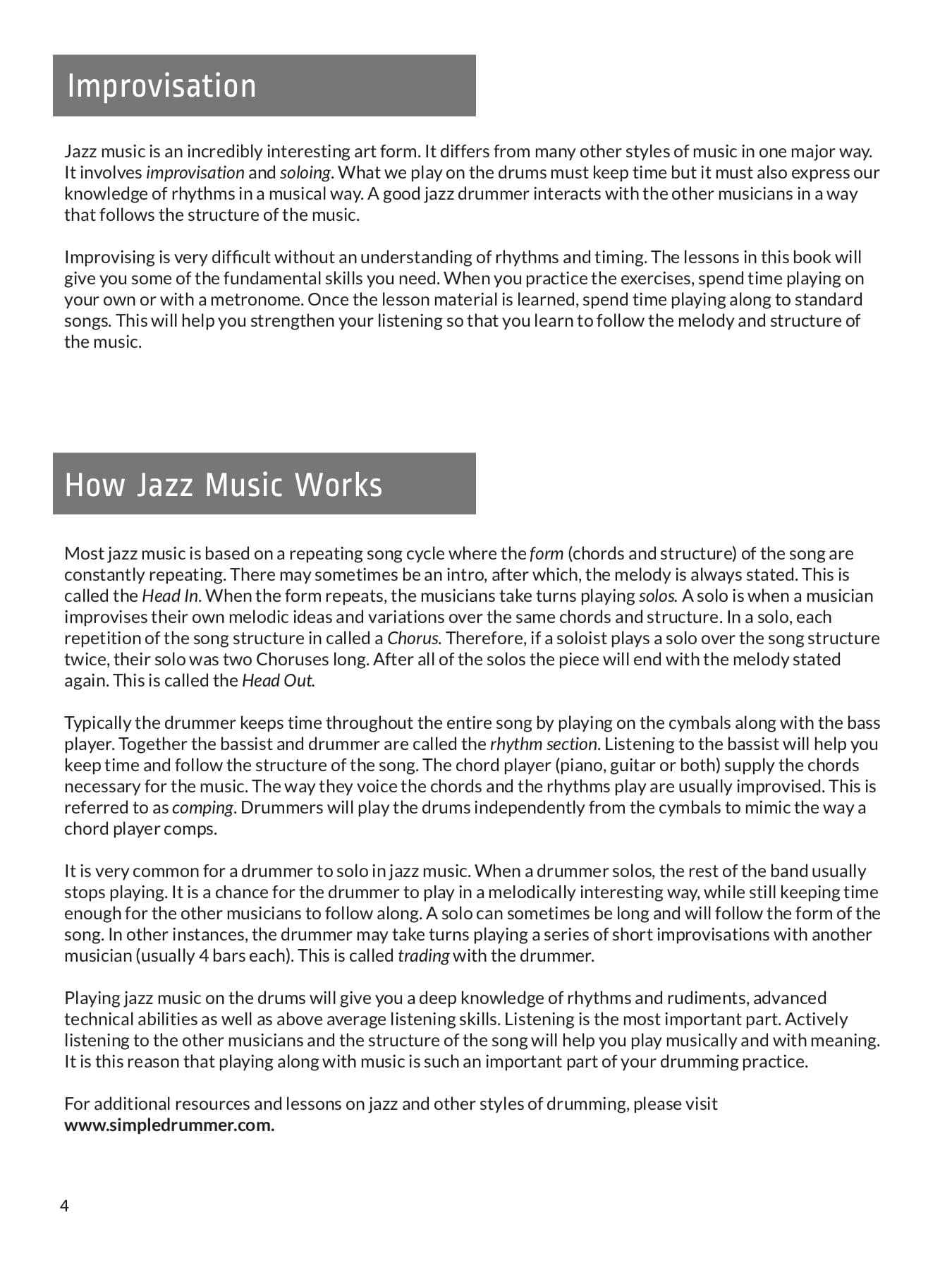 Jazz Drumming PDF Level 1 PDF Download Best Drum Lessons