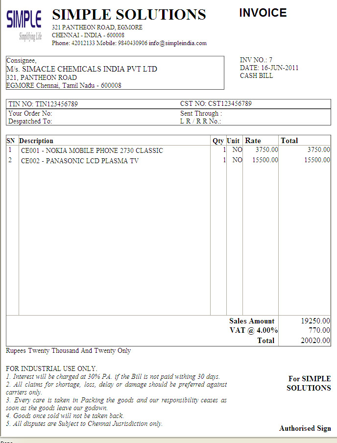 Computer Service Invoice Template Freebies