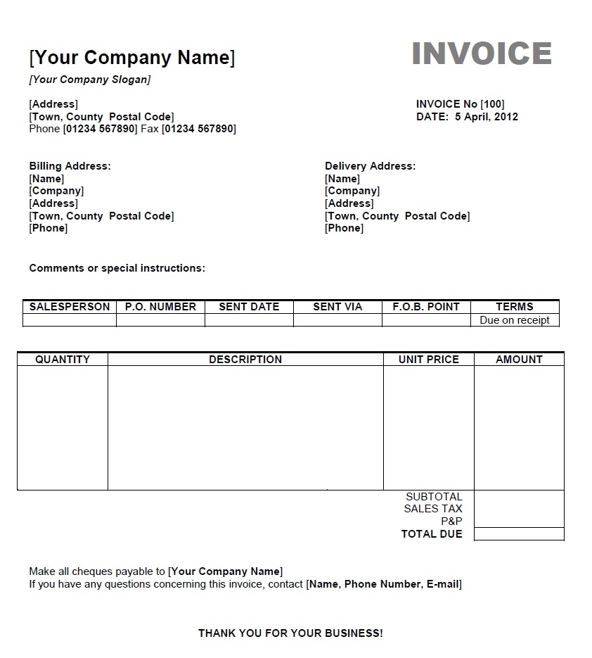 Myob Invoice Template * Invoice Template Ideas