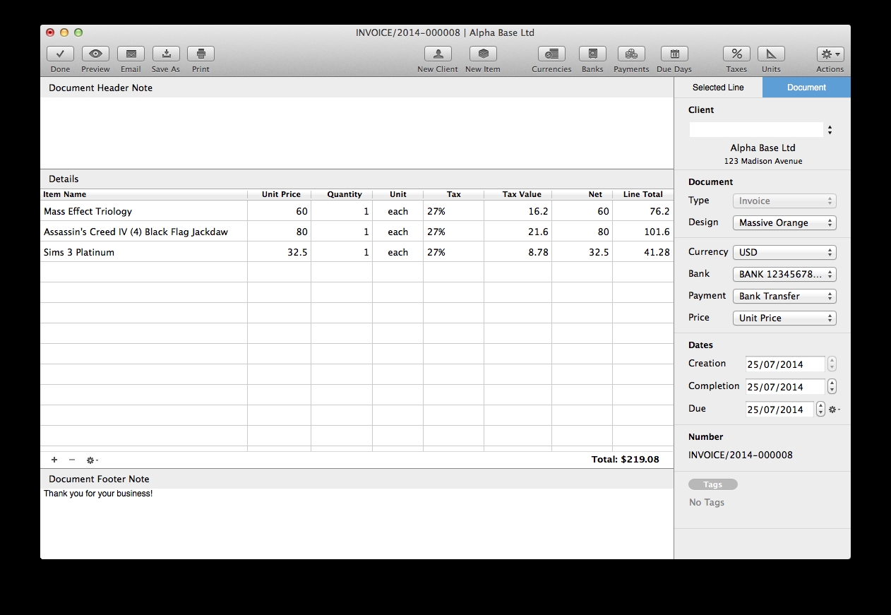 Invoice Program For Mac * Invoice Template Ideas