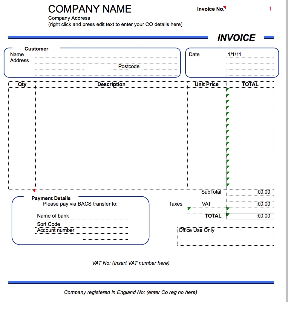 Invoice With Vat * Invoice Template Ideas